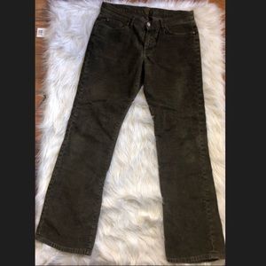 7 for All Mankind Green Corduroy Bootcut Jeans